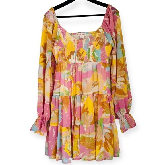 Flying Tomato Smocked Bodice Peasant Dress Size Large - Picture 1 of 3